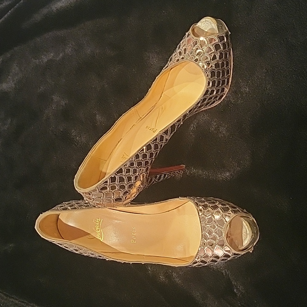 Louboutin silver red bottoms ๐ ๐ - Picture 1 of 6